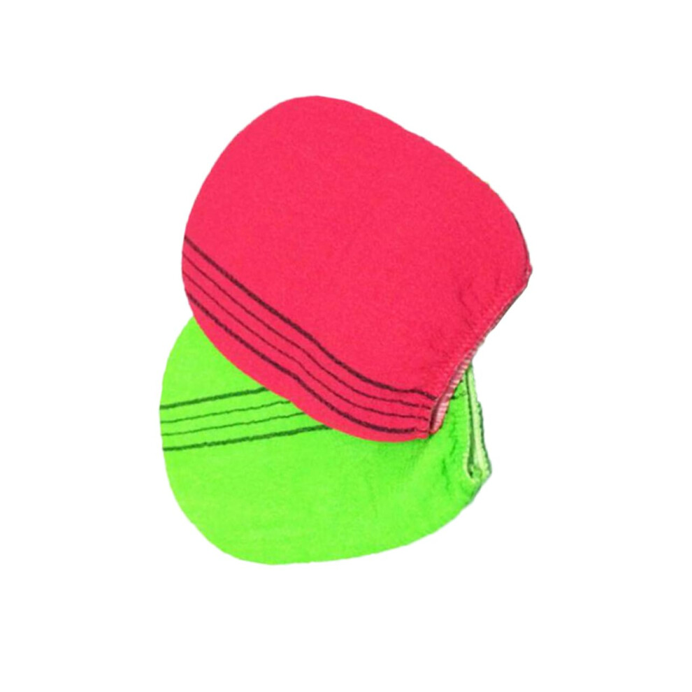 Exfoliating Bathing Gloves 2-Pack Soft Rayon Rubbing Gloves for Dead Skin Removal in Random Colors for Shower and Spa Use
