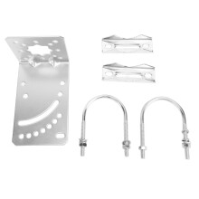 Abrazadera de mástil para antena, plateada, tornillos en U 3-3,5 cm