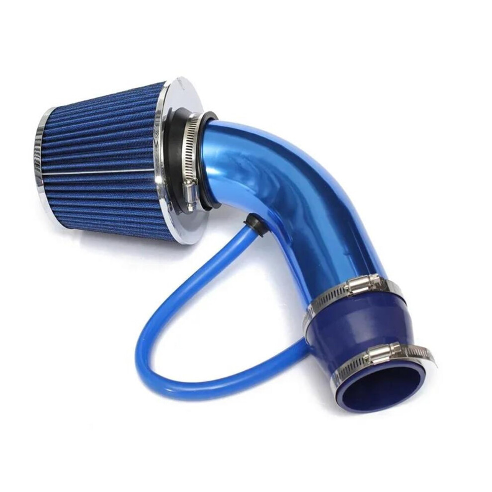 Car Air Intake Pipe 76Mm Universal Turbo Induction Kit Aluminum Cold Air Intake System With Cone Air Filter Blue 6038364200952