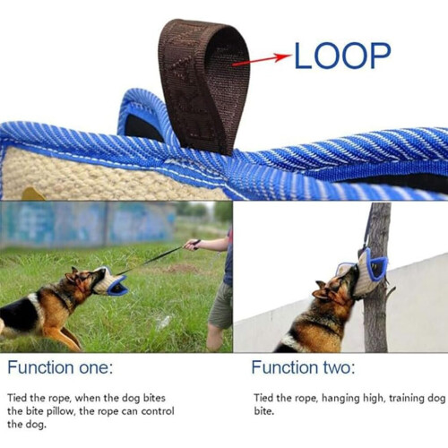 Durable Jute Dog Training Sleeve with Comfortable Handle, Tear Resistant Interactive Bite Sleeve, Red Edge Design 2