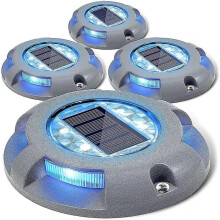 Solar Ground Lights Solar Lamps for Outdoor Solar Lamps Garden Lights Led Light Waterproof for Lawn Drivewapath Yard 4 Pack (blue)