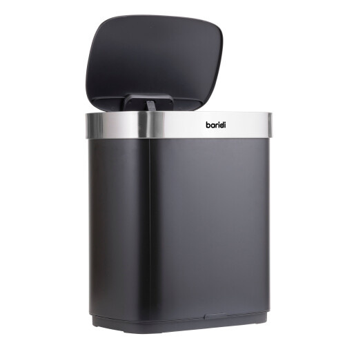 Dellonda Baridi Sensor Bin, 50L Capacity, Black/Stainless Steel – DH281