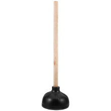 Rubberen Toilet Verstoppingsontstopper Met Houten Handvat Zwart