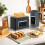 Homcom (Grey) Kettle and Toaster Set 1.7L with Rapid Boil 3000W 8