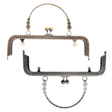 Retro Metal Purse Frame For Bag Making Silver 1set Lock