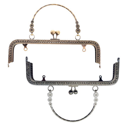 Retro Metal Purse Frame For Bag Making Silver 1set Lock