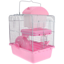 Roze Plastic Hamster Verblijf Dubbel Laags Veilige Speelhut