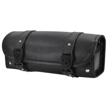 Motorbike Opbergtas Zwart Lederen Motor Saddlebag Hangende Tas