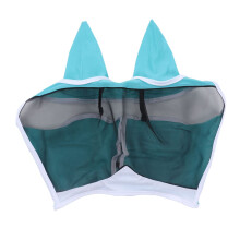Horse Fly Mask Soft Fine Mesh Design with Ears Comfortable Breathable Blue Color for Horses