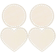 4Stk Naturholz Boden Beige Für DIY Rund Robust Und Glatt