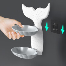 Goldfish PP Piatto da parete a doppio strato bianco/grigio 120g