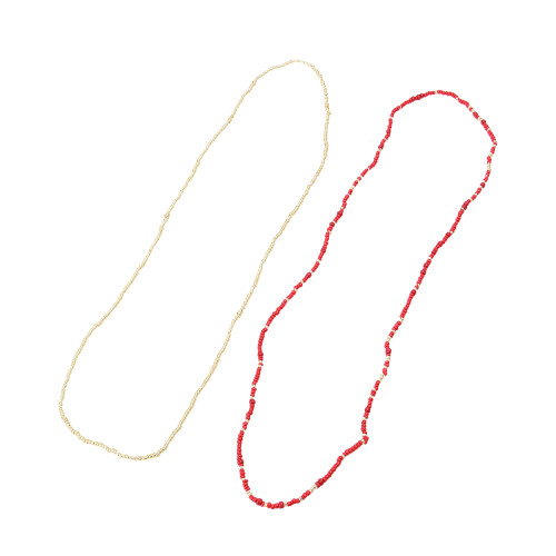 2St Rood Dubbele String Bikini Taille Ketting Luxe Strand Accessoire