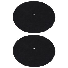 2St Felt Platenmat Beschermend Zwart Voor Platenspeler Accessoires
