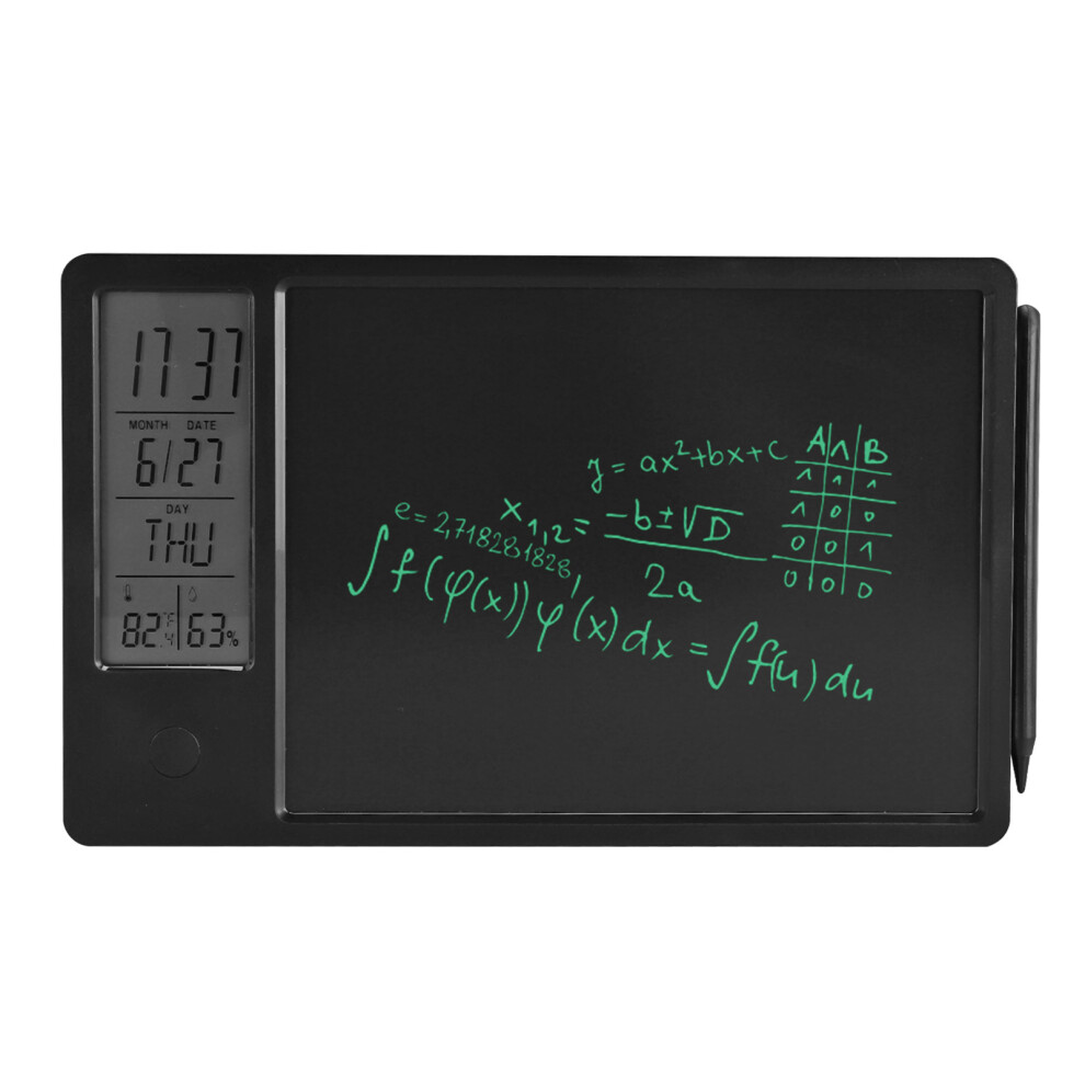 10 Inch Rechargeable Lcd Writing Tablet With Digital Clock & Calendar Black 4041347568569