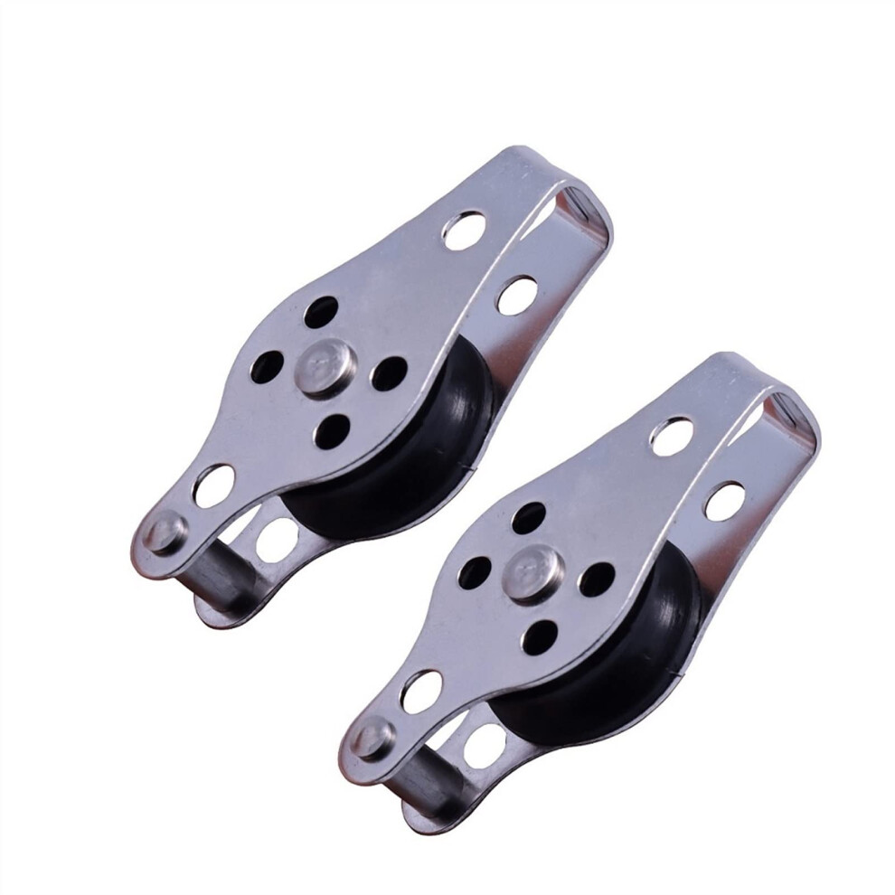 Wire Rope Pulley - 2Pcs Stainless Steel 316 Pulley Blocks 60Mm With Nylon Sheave For 2Mm To 8Mm Rope Compatibility 6447073513121