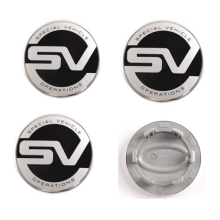 (62mm SV Black) 3D 62mmCar Wheel Center Caps With SV SVR Emblem LOGO Rim Hub Cover Badge for Range Rover Evoque Discovery Styling Accessories
