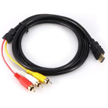 Hdmi To Rca Cable - 1.5m 5 Feet Hd 1080p Hdmi Male To 3 Rca Av Audio Video Converter Cable Cord Adapter