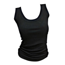 1St Zwart Dames Mouwloos Shirt Strak Bedrukt Comfortabel Voorjaar