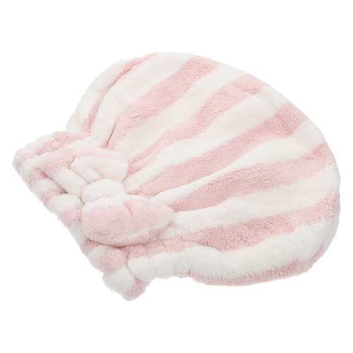 1pc Home Use Shower Hat Water Absorbent Bathing Hat Striped Home Bath 2