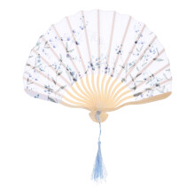 1St Vouwwaaier Blauw Bamboe Klassiek Koel Japans Stijlvol Accessoire