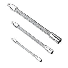 3Pcs Flexible Socket Extension Cables Set 1/4 3/8 1/2 Inch Drive Impact Extender Bar for Light Use