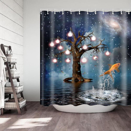 Shower Curtain with Hooks High Qualitwaterproof Mildewproof Easto Clean 1