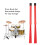 2PCS Red Retractable Drum Brushes with Plastic Bristles and Rubber Handles 4