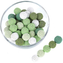 Round Wooden Beads Crochet Beads Mix Color 20mm 10pc Diteething Towooden