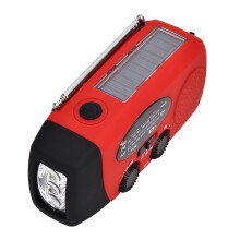 Tragbares Notfallradio mit Taschenlampe, Powerbank & NOAA-Wetter, Rot