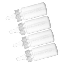 4St Wegwerp Babyfles Met Maat, PP Plastic, Transparant En Lekvrij