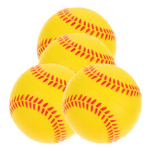 4St PU Spons Softbal Trainingsballen Geel Voor Speelplezier