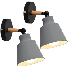 2 Packs Industrial Vintage Wall Sconces Ceiling Light Fixtures E27 Metal Adjustable Retro Indoor Wall Lamp for Bedroom Kitchen Restaurant (grey)