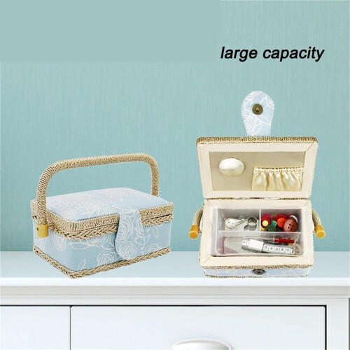 Sewing Organizer Bag Light Green Storage Container for Needles, Threads, and Accessories, Durable Sewing Basket 1