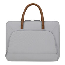 Laptop Bag for Women - Elegant Gray Messenger Briefcase for 14-14.6 Inch Laptops, Office Travel and Business Use