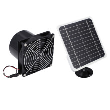 6,5-Zoll 50W Solarbetriebener Abluftventilator für Haustierhaus, 12V ABS Belüftungsset