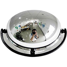 Convex Mirror Traffic Safety Indoor 70cm Acrylic 180 Wide-Angle Anti-Theft Quarter Black Spherical One Size