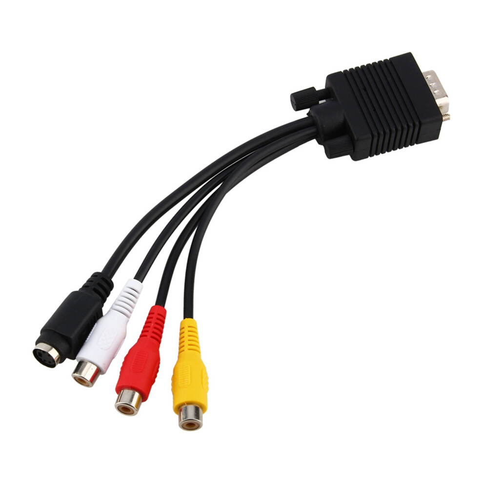 Vga Svga To S Video 3 Rca Av Tv Adapter Converter 8320539969527