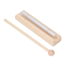 Meditation Chime Aluminum & Beech Wood Hand Bell with Mallet for Class