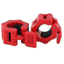 Barbell Clips, Non-slip Quick Release Barbell Collars, with Clip Lock Barbell Clip for Fitness Weightlifting Training(2 Pcs, Red)