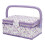 Sewing Tool Basket Double Layer Portable Needlework Organizer with Removable Tray for Thread Scissors and Accessories 1