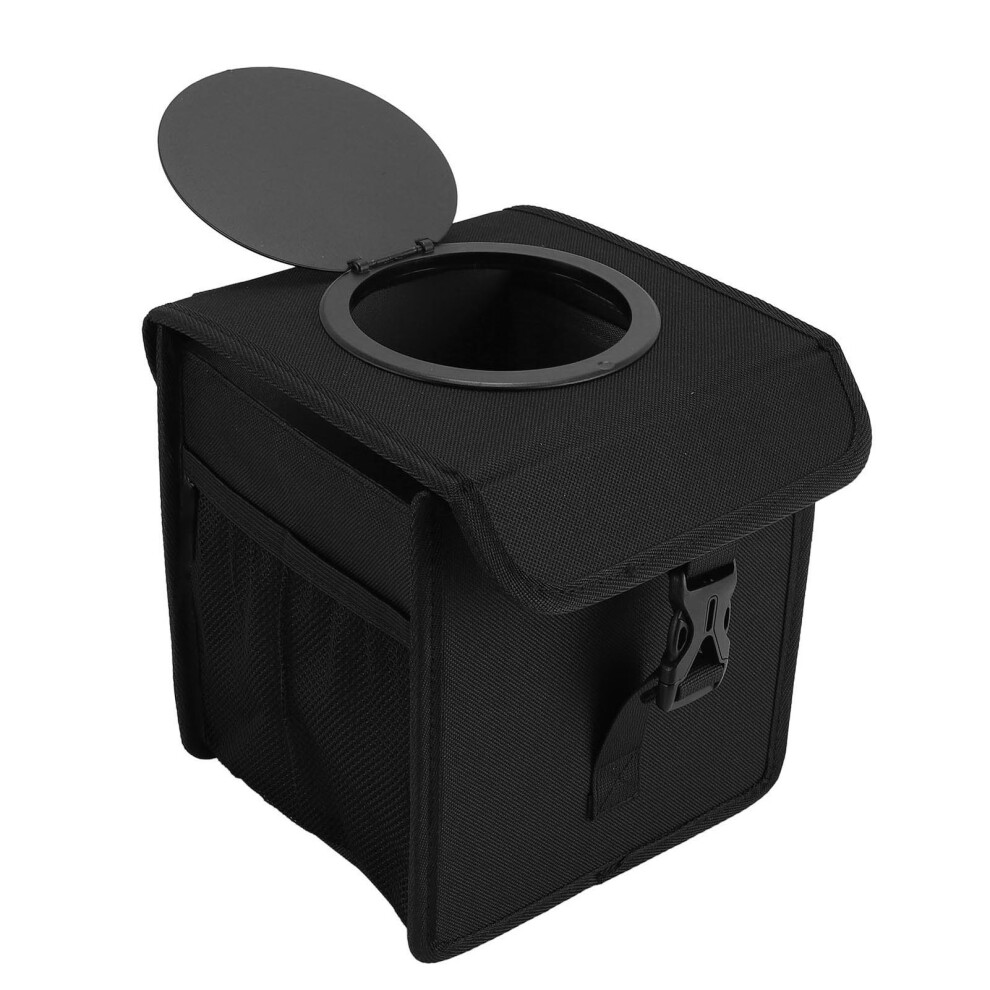 Foldable Car Trash Can With Lid, Waterproof, 1.2L, Oxford Cloth 4241347640276