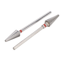 Fresa Cónica Para Taladro De Uñas Acero De Tungsteno 2 Piezas Plateado