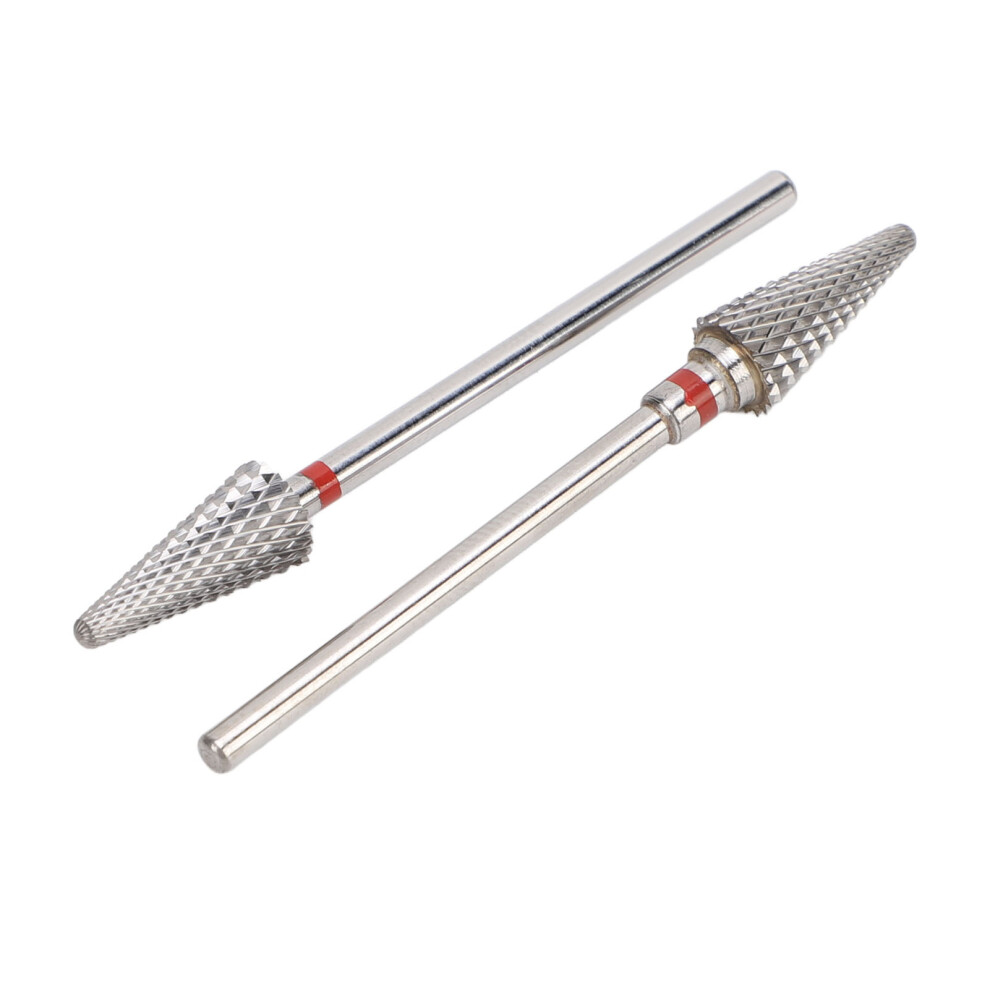 Tungsten Steel Nail Tapered Drill Bits 2pcs for Exfoliating & Polishing