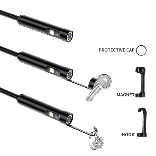 Endoscope à double lentille avec lumière, IP68, 8mm1m 1