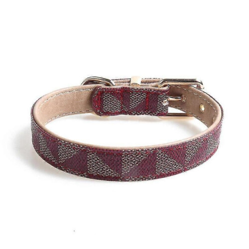 Basic Classic Luxury Padded Leather Dog Collar - Rust Proof Brass Lock for Large Medium Pets