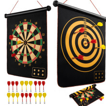 Magnetic Dart Board for Kids and Adults, Double-Sided with 18 Magnetic Darts, Safe and Fun Indoor Game Set