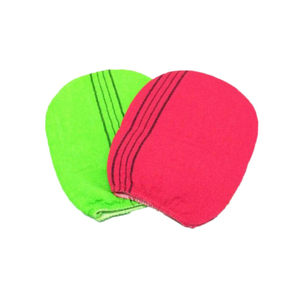 Exfoliating Bath Gloves 2pcs Set, Gentle Shower Scrubbing Gloves in Random Colors for Spa and Skin Care