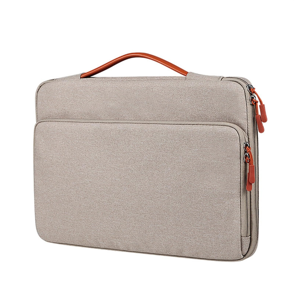 Men's Beige Laptop Bag 14.1-15.4 Inch Shockproof Handbag For And Wo Briefcase Compatible With Laptops