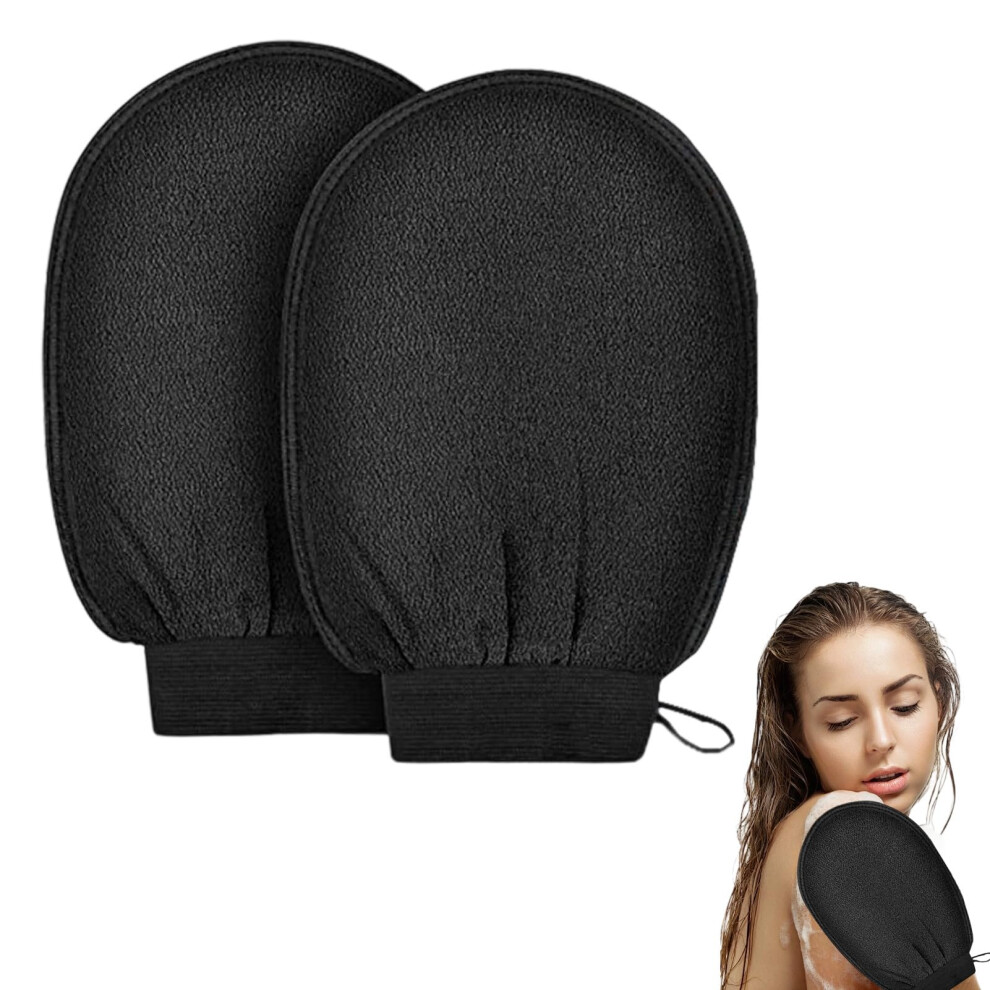 Black Exfoliating Gloves, Korean Bath Exfoliating Gloves For Gentle Effective Exfoliation, Body Scrub Glove, Durable Material