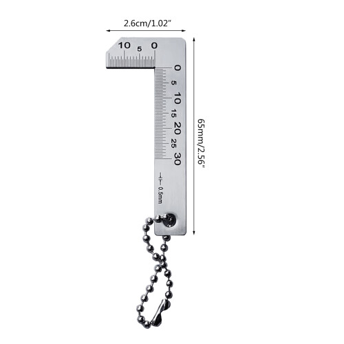 0-30mm Chamfer Gauge Stainless Chamfered Ruler 0.5mm Scale 2